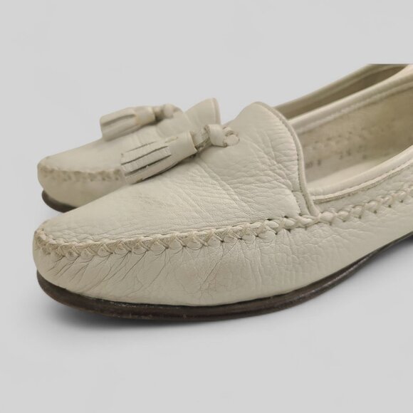 Cole Haan | 5.5 | Leather Ivory Tassel Loafer Slip On Women Shoe Flat - Picture 4 of 10